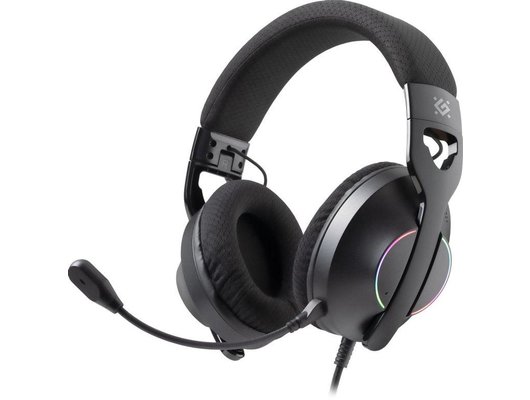 Игровые наушники проводные Defender Weaver RGB черный